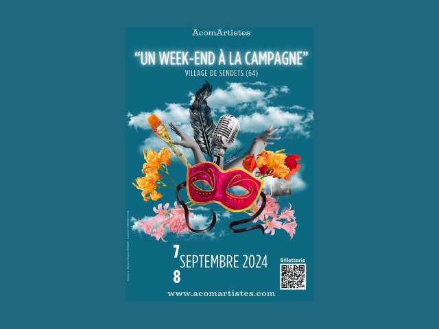 Affiche "Un week-end à la Campagne" dans le village de Sendets