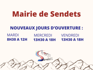 Nouveaux horaires mairie de Sendets